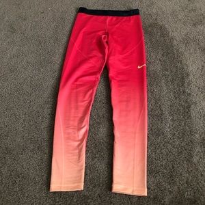Nike pro pink ombré leggings